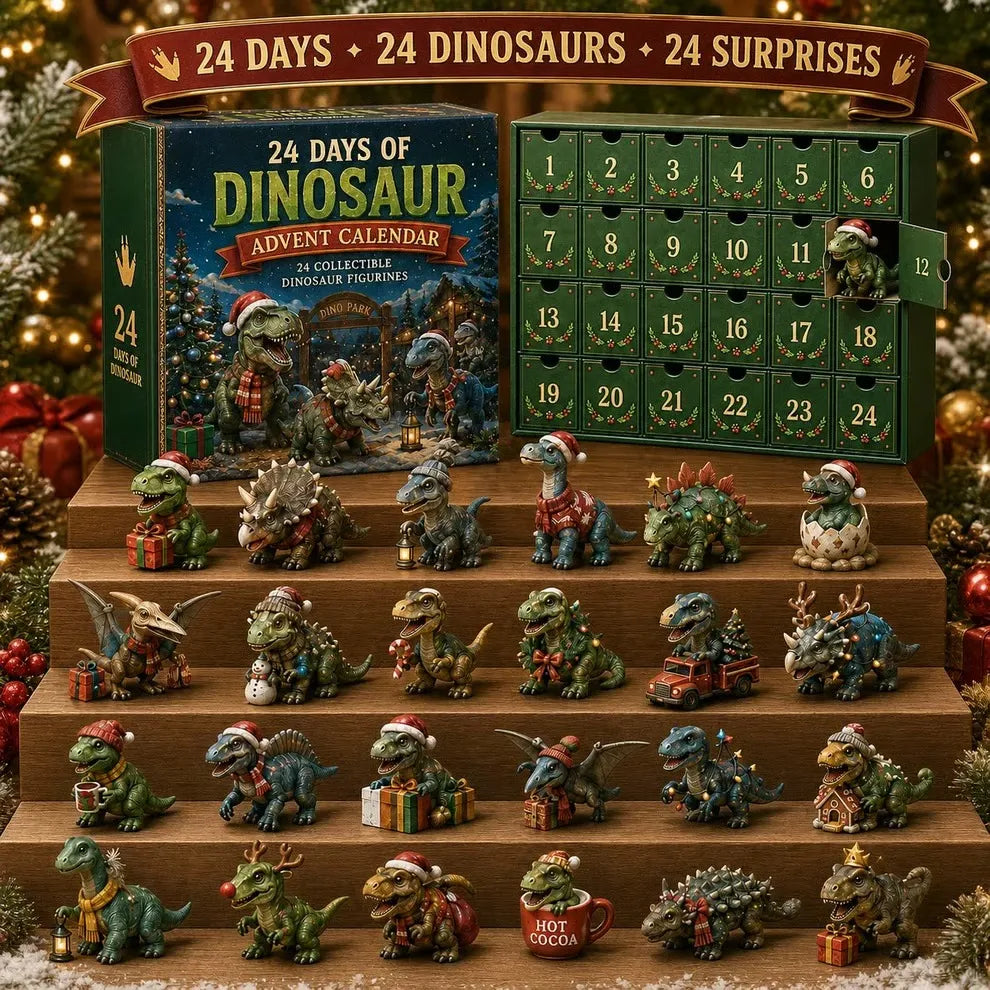 š¦24 Days of Dinosaur Christmas Advent Calendar ā 24 Collectible Dino Figurines & Holiday Surprises