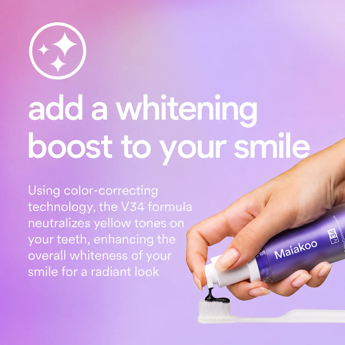 Maiakoo V34 Purple Toothpaste – Fast Teeth Whitening