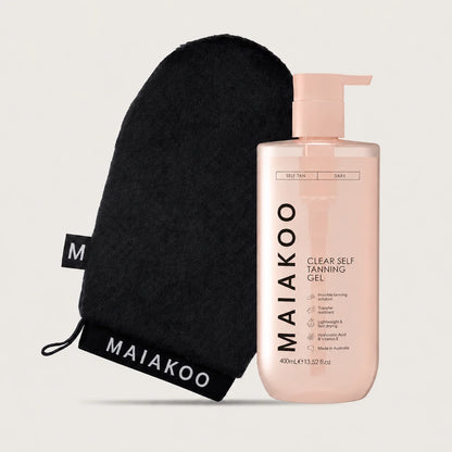 MAIAKOO Clear Self Tanning Gel + Free Mitt Bundle