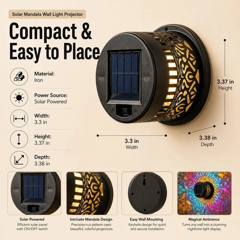 Solar Mandala Projector Outdoor Lights