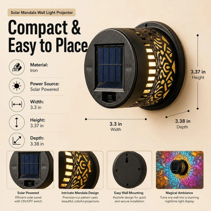 Solar Mandala Projector Outdoor Lights