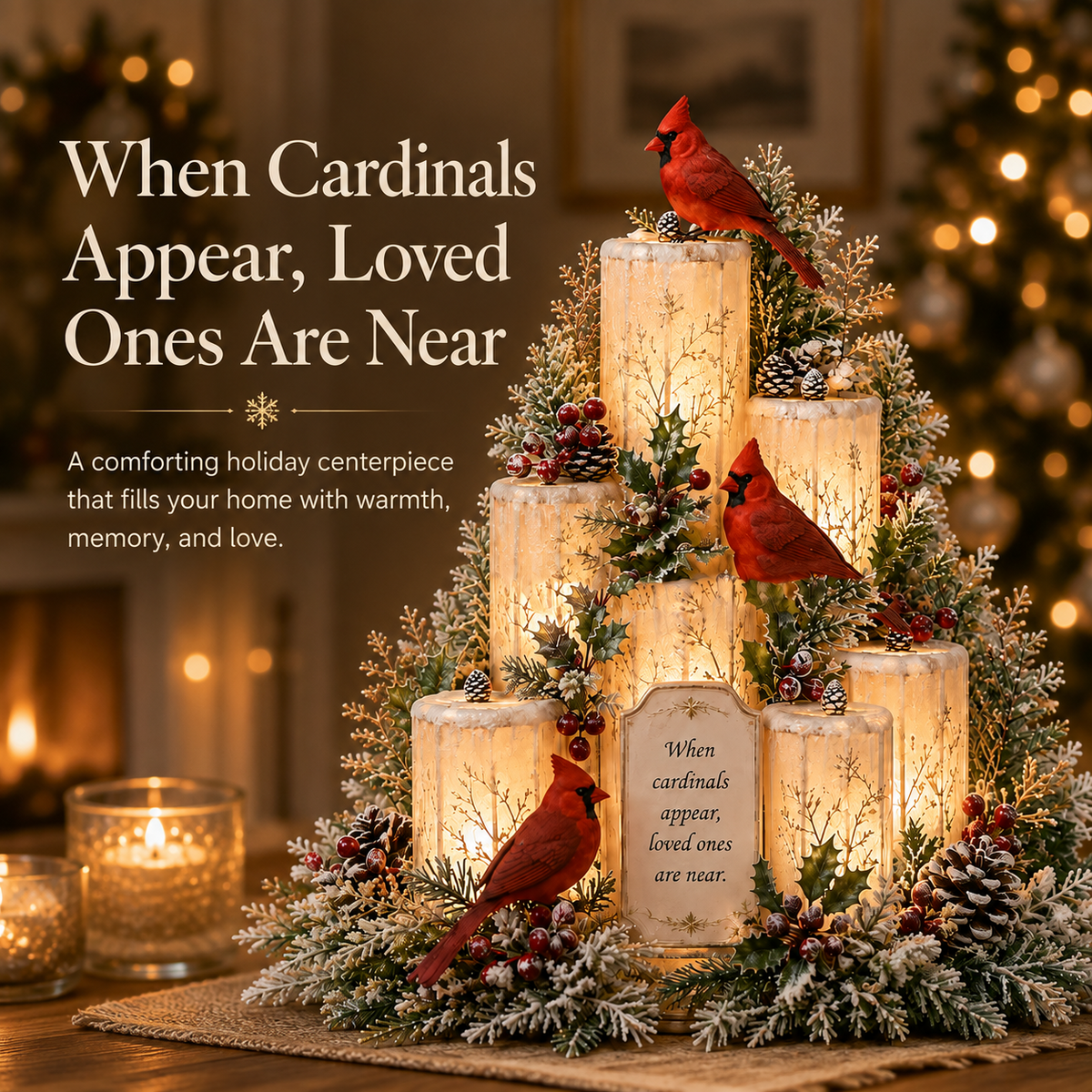HOT SALE 🎃✨Cardinal Memorial LED Candle Centerpiece