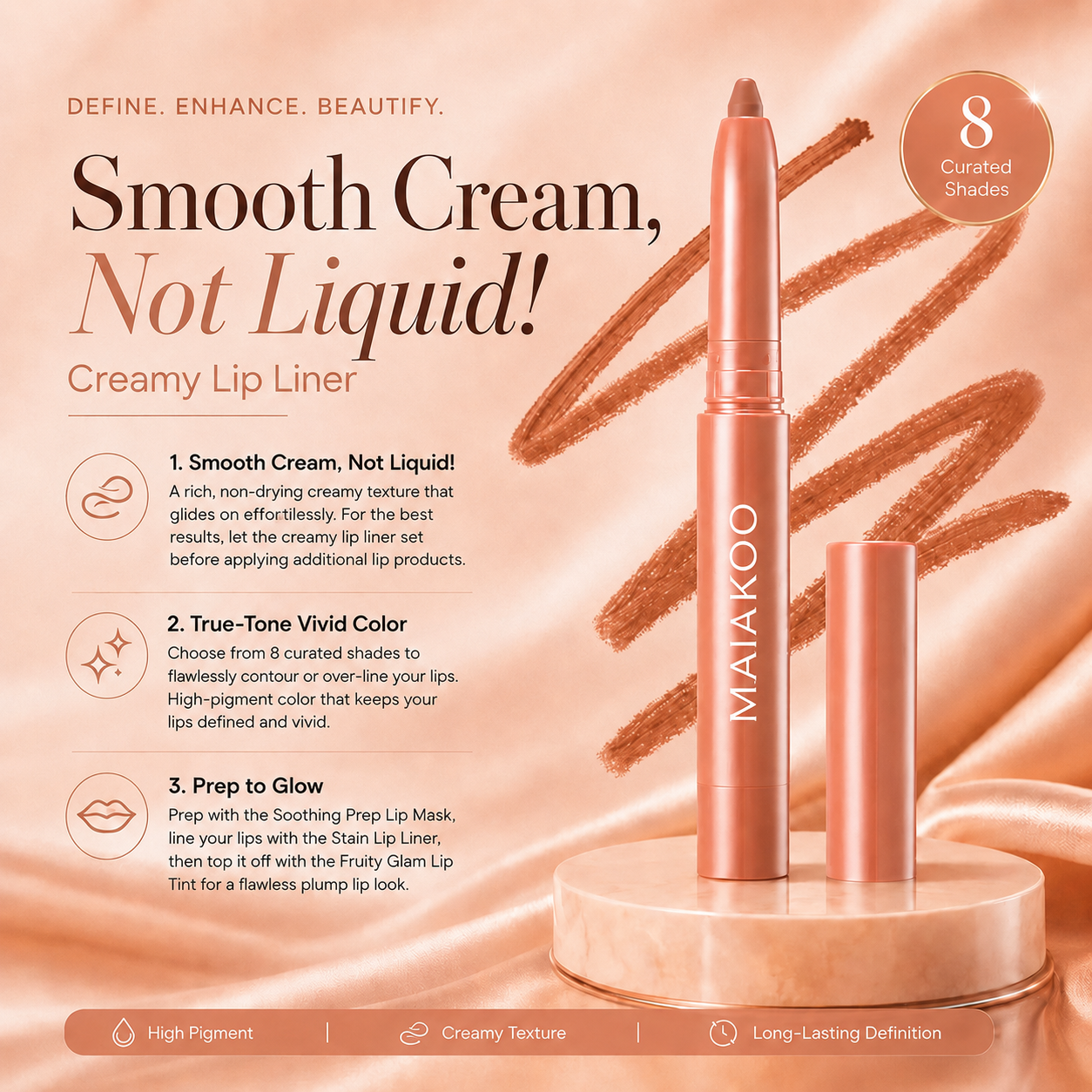 Easy Glide Lip Liner — Creamy, Blendable Color with Smooth Application, Summervibes
