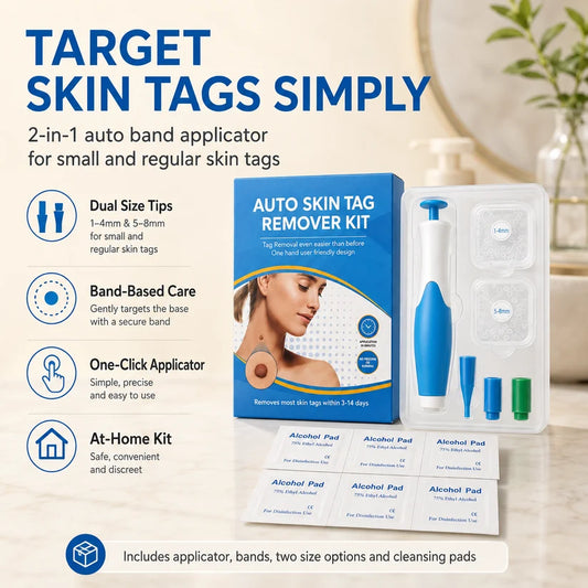 Skin Tag Removal Kit – 2-in-1 Auto Band Applicator with Dual Size Options for At-Home Use