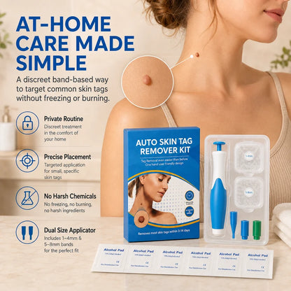 Skin Tag Removal Kit – 2-in-1 Auto Band Applicator with Dual Size Options for At-Home Use