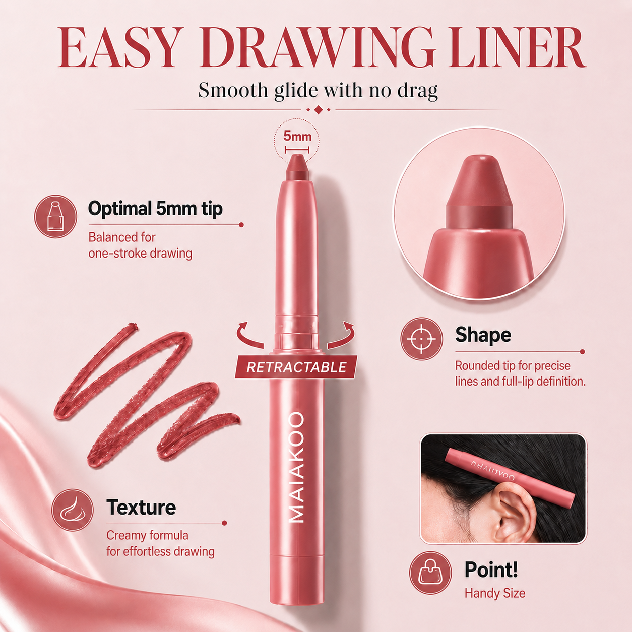 Easy Glide Lip Liner — Creamy, Blendable Color with Smooth Application, Summervibes