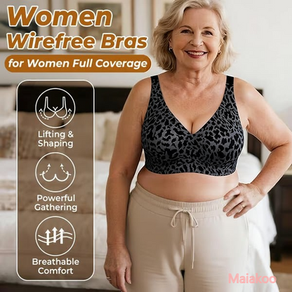 🏆Second Item 50% Off🔥Super Firming Retro Leopard Print Bra | Women Wirefree Bras 👍No More Sagging Breasts