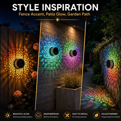 Solar Mandala Projector Outdoor Lights