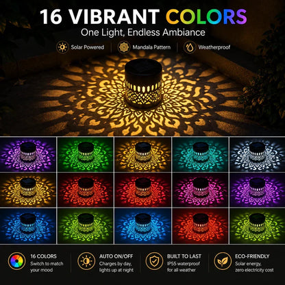 Solar Mandala Projector Outdoor Lights