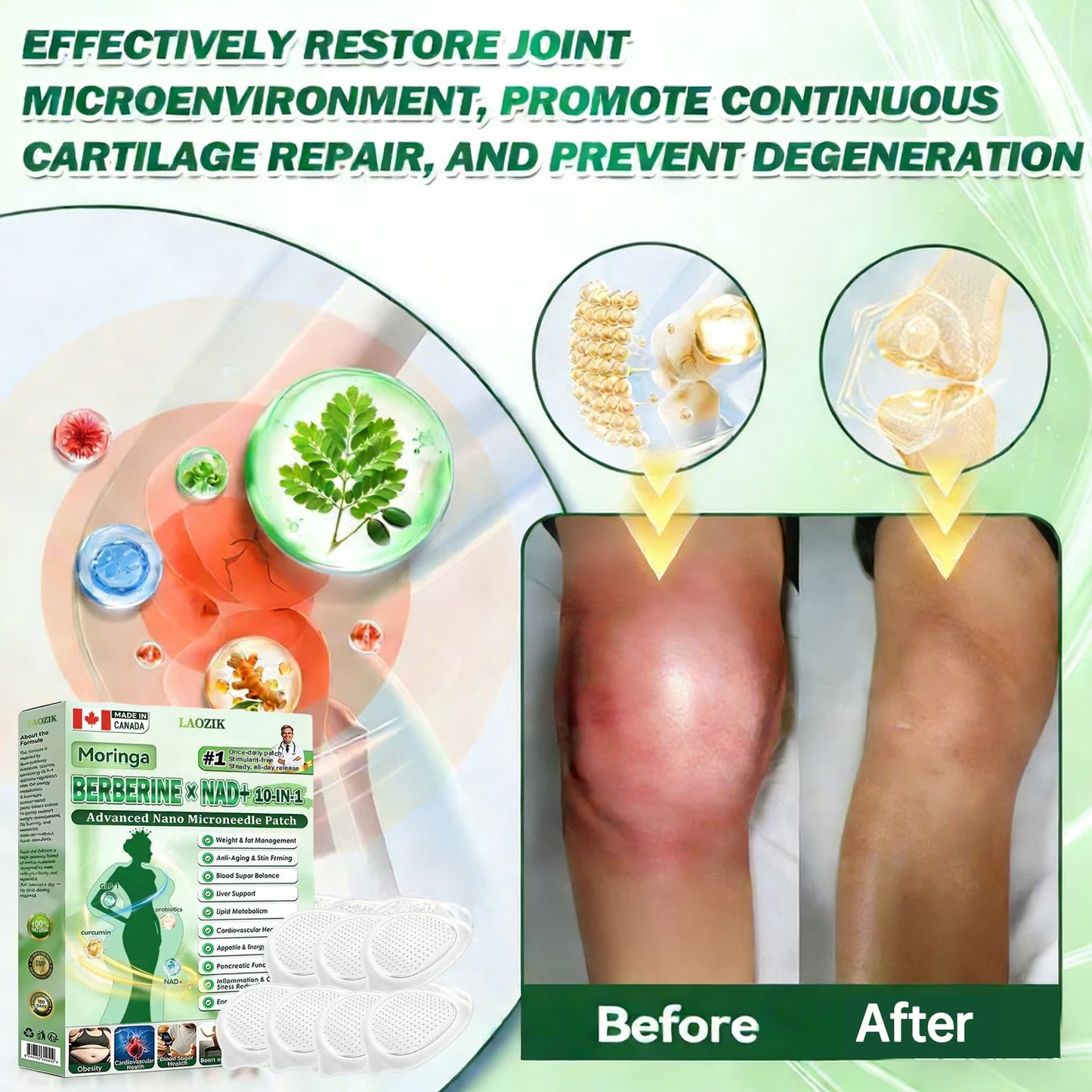 FDA Certified |🍁Maiakoo® Moringa · Berberine 10-in-1 Advanced Nano Microneedle Patch(Just once a day, visible changes in 7 days)