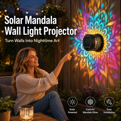 Solar Mandala Projector Outdoor Lights