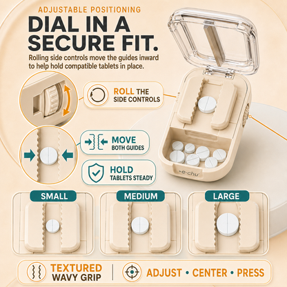 2-in-1 Adjustable Multi-Pill Cutter & Storage Case – 2-Way or 4-Way
