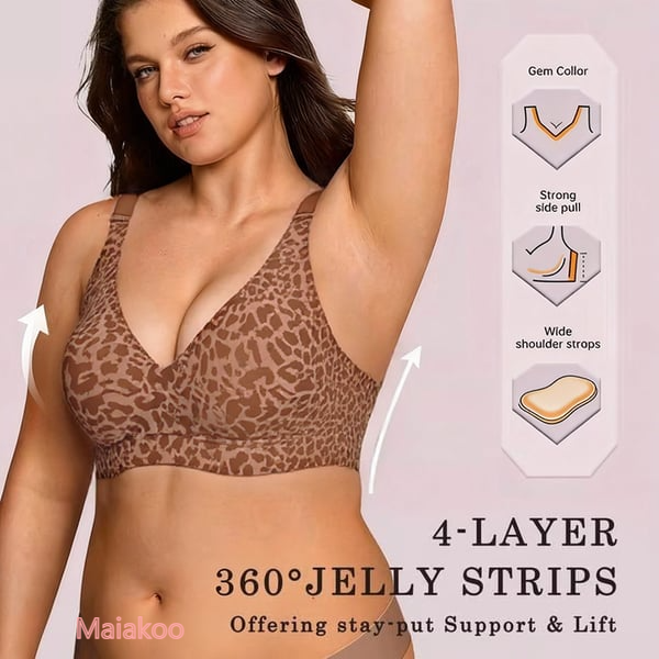 🏆Second Item 50% Off🔥Super Firming Retro Leopard Print Bra | Women Wirefree Bras 👍No More Sagging Breasts