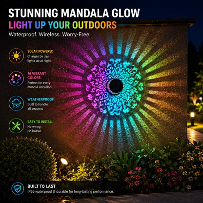 Solar Mandala Projector Outdoor Lights