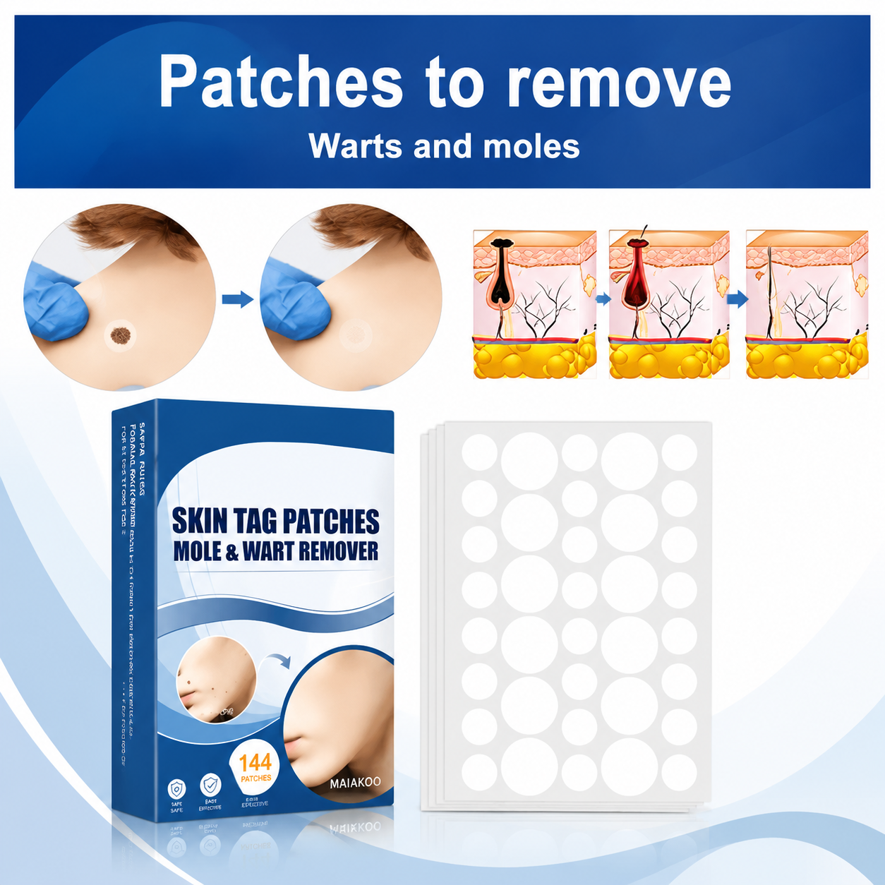 Maiakoo® Skin tag patches mole & wart remover