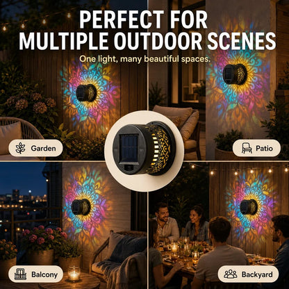 Solar Mandala Projector Outdoor Lights