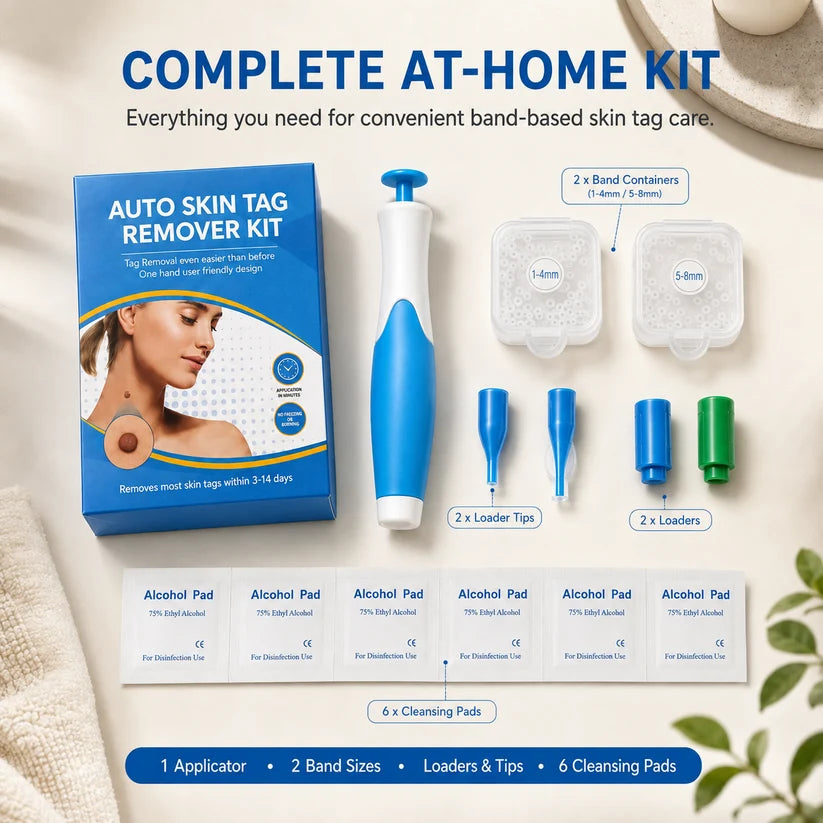 Skin Tag Removal Kit – 2-in-1 Auto Band Applicator with Dual Size Options for At-Home Use