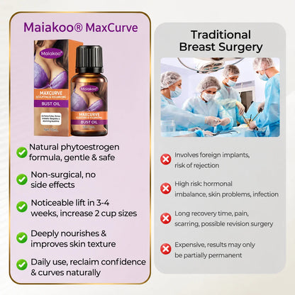 Maiakoo® MaxCurve Sculpting & Volumizing Bust Oil 🌸 — Say Goodbye to Sagging & Flat Busts 💖, Get Fuller, Firmer Curves 📈, Non-Surgical ✅, Try It Now! 🔥