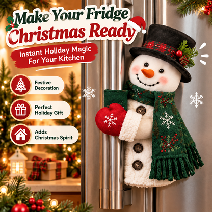 ✨Turn Your Fridge Into Christmas – Santa & Snowman Handle Decor