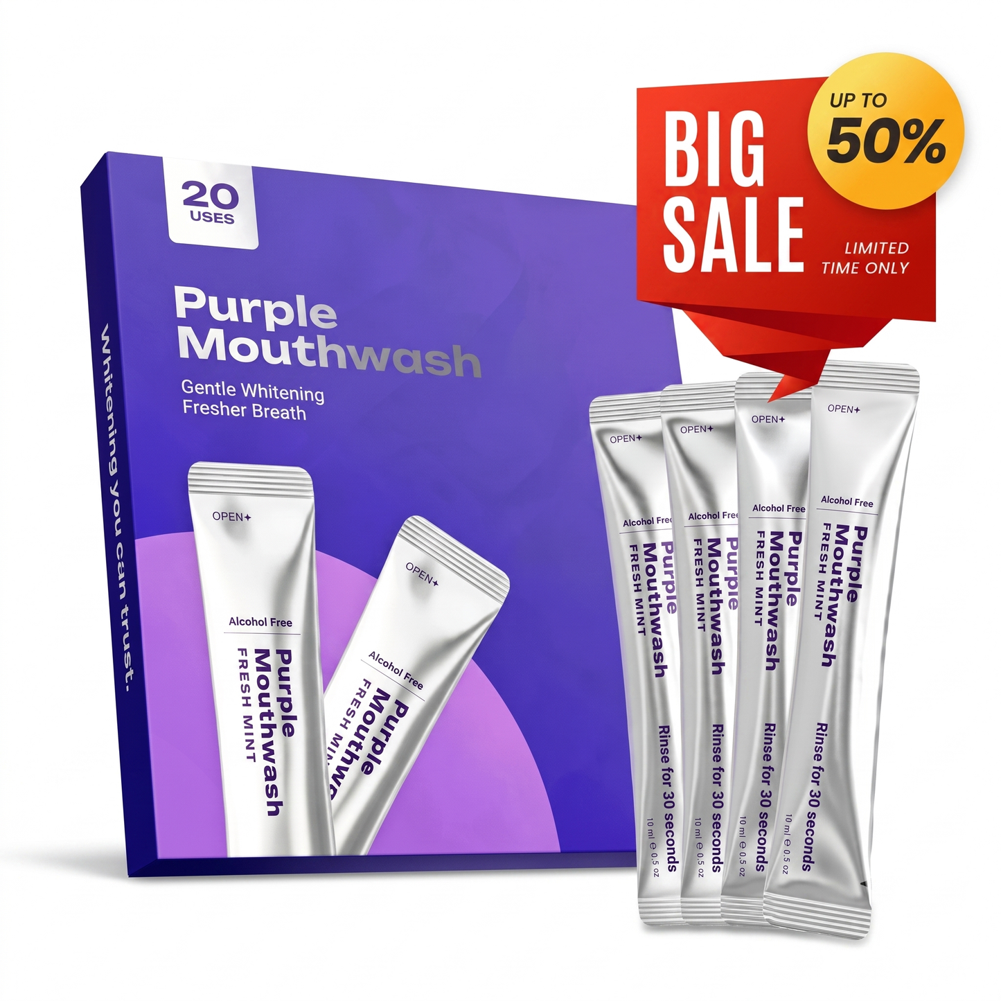 Maiakoo Purple Mouthwash - Gentle Whitening - Fresher Breath